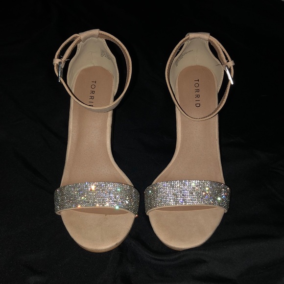 torrid Shoes - Torrid Nude Rhinestone High Heel Sandal